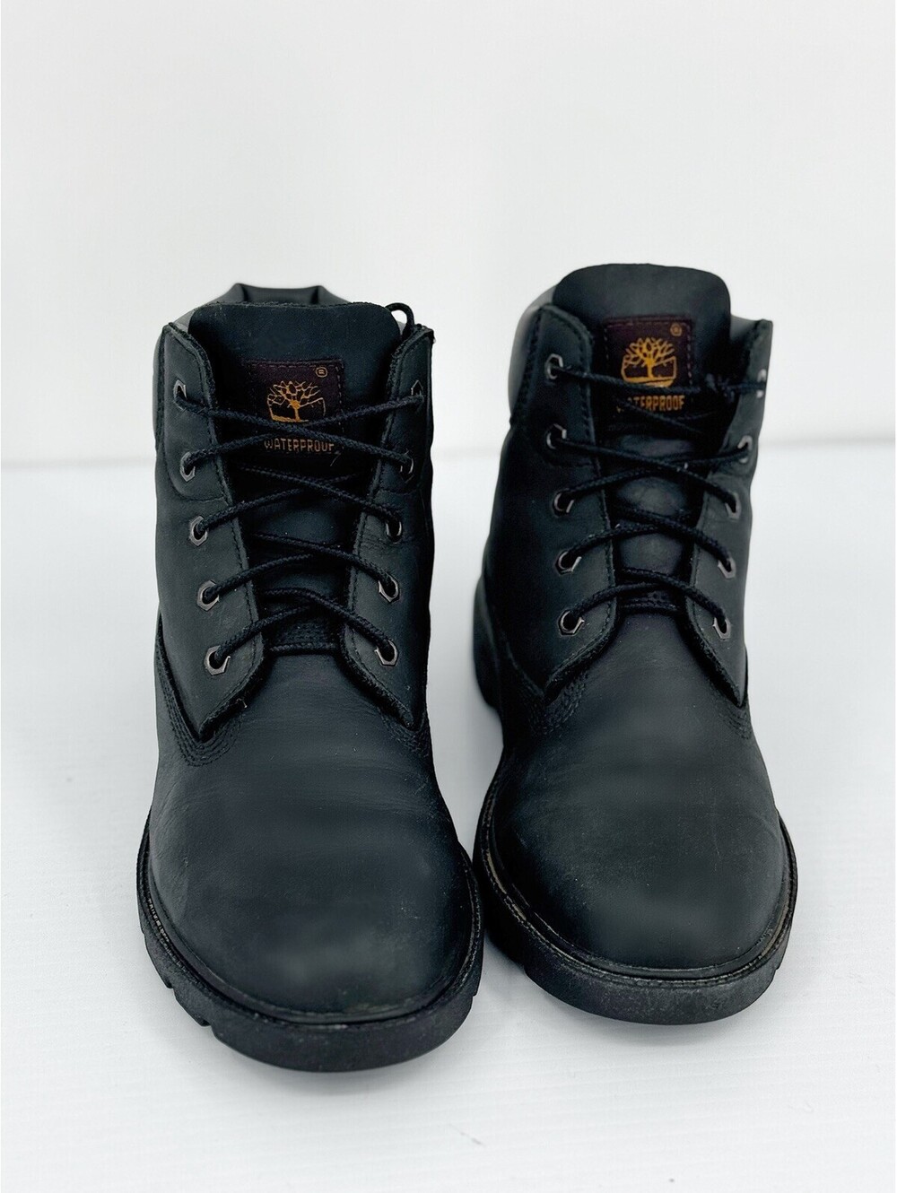 Timberland Boys Waterproof Black Boots Youth US 6 EU 39 Lace Up Winter
